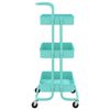 vidaXL Chariot de cuisine 3 niveaux Turquoise 42x35x85 cm Fer et ABS