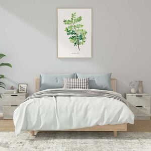 vidaXL Tables de chevet 2 pcs Gris b&eacute;ton Bois d'ing&eacute;nierie