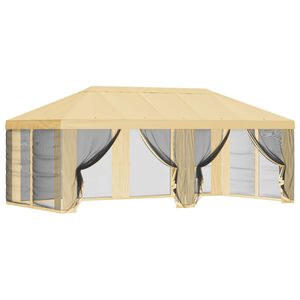 vidaXL Housse de tonnelle avec murs lat&eacute;raux Cr&egrave;me 600,5 x 300,5 cm