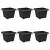 vidaXL Pot de Fleurs Carr&eacute; 6 pcs Noir 23 x 23 x 17,5 cm Plastique