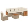 vidaXL Salon de jardin avec coussins 7 pcs beige r&eacute;sine tress&eacute;e
