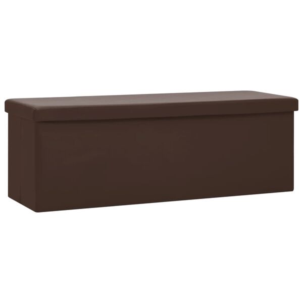 vidaXL Banc de rangement pliable Marron PVC