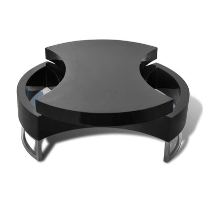 vidaXL Table basse à forme réglable Haute brillance Noir