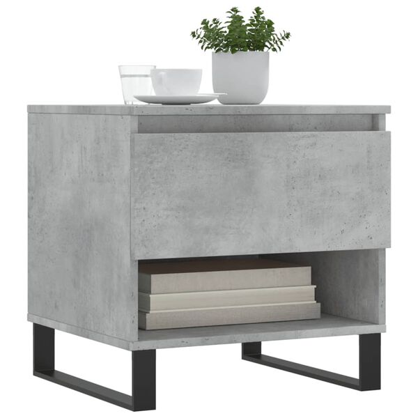 vidaXL Table basse gris b&eacute;ton 50x46x50 cm bois d'ing&eacute;nierie