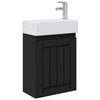 vidaXL Meuble de salle de bain avec robinet Noir 45,5 x 25,5 x 84 cm