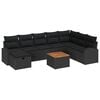 vidaXL Ensemble de canap&eacute; de jardin 9 pc Noir polyrotin