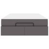 vidaXL Cadre de lit avec matelas avec matelas 2 pcs Gris PVC