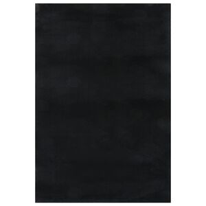 vidaXL Tapis lavable &agrave; poils courts doux et moelleux antid&eacute;rapant noir