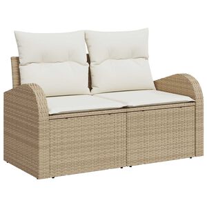 vidaXL Canap&eacute; de jardin avec coussin Beige 124 x 62 x 69cm polyrotin
