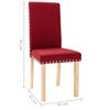 vidaXL Chaises &agrave; manger lot de 2 rouge bordeaux tissu