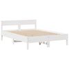 vidaXL Lit biblioth&egrave;que sans matelas blanc 120x200 cm bois pin massif