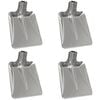 vidaXL T&ecirc;te de pelle 4 pi&egrave;ces Argent 43 x 32,5 cm Aluminium