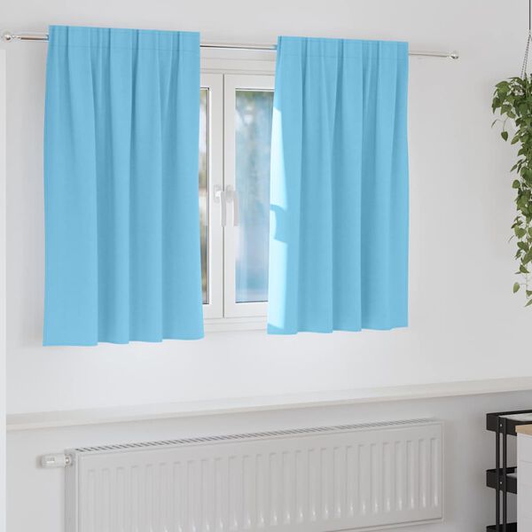 vidaXL Rideaux occultants avec anneaux 2 pcs Bleu clair 140 x 140 cm