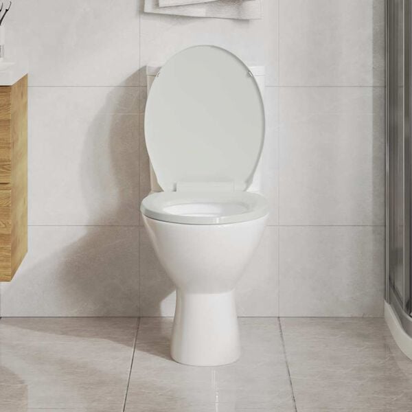 vidaXL Abattant WC &agrave; fermeture en douceur Blanc Ovale