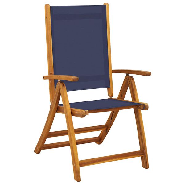 vidaXL Chaises pliables de jardin lot de 6 bois d'acacia et textil&egrave;ne