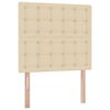 vidaXL Lit avec rangement et matelas Cr&egrave;me 90 x 190 cm Polyester