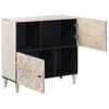 vidaXL Buffet avec porte Blanc 80 x 33,5 x 75 cm Bois de mangue massif