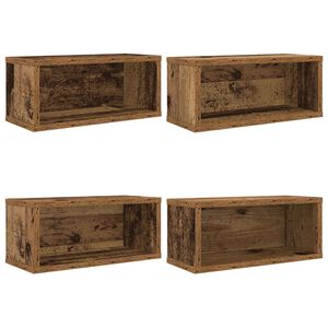 vidaXL Rack de rangement pour CD 4 pc Bois de ch&ecirc;ne 40 x 17 x 17 cm
