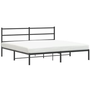 vidaXL Cadre de lit m&eacute;tal sans matelas avec t&ecirc;te de lit noir 183x213cm