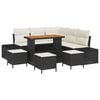 vidaXL Ensemble de canap&eacute; de jardin avec coussin 9 pcs Noir Poly rotin
