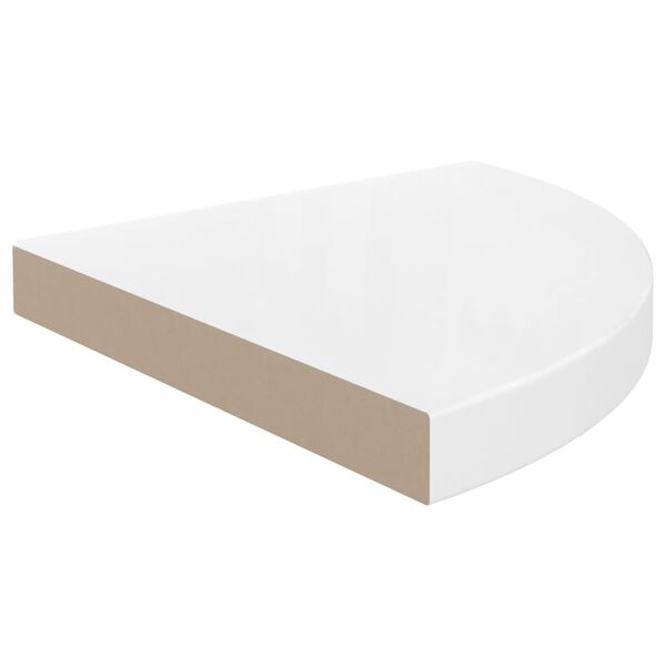 vidaXL &Eacute;tag&egrave;res d'angle flottantes 4pcs blanc brillant 35x35x3,8cm MDF