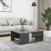 vidaXL Table basse gris brillant 90x67x33 cm bois d'ingénierie