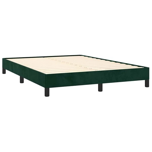 vidaXL Cadre de lit sans matelas vert fonc&eacute; 140x200 cm velours