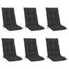 vidaXL Chaises inclinables de jardin et coussins lot de 6 Teck solide