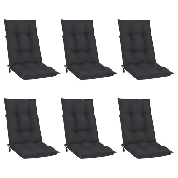 vidaXL Chaises inclinables de jardin et coussins lot de 6 Teck solide