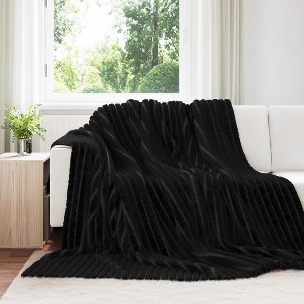 vidaXL Couvertures &agrave; jeter 6 pcs Noir 270 x 240 cm Toison