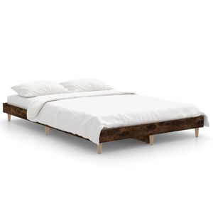 vidaXL Cadre de lit sans matelas ch&ecirc;ne fum&eacute; 120x190 cm bois ing&eacute;nierie