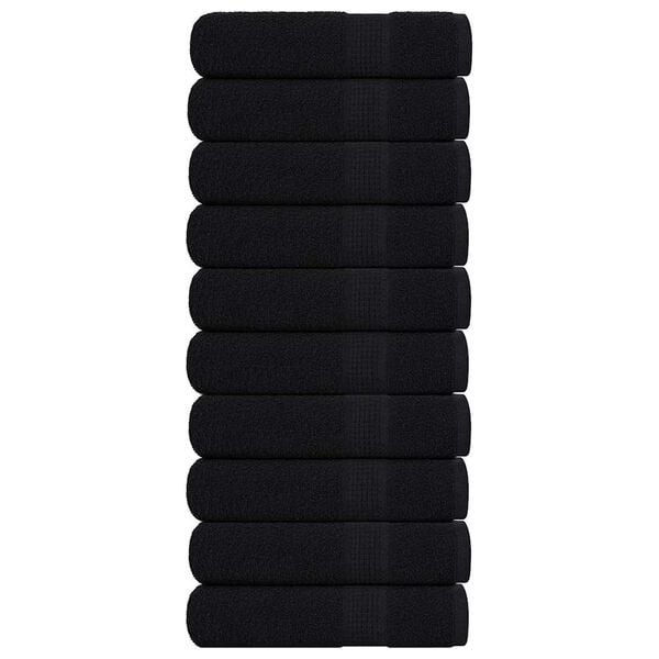 vidaXL Serviettes de bain FROGN 10 pcs noir 100x150 cm 360 g/m&sup2;