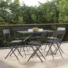 vidaXL Chaises de bistrot pliantes lot de 6 Noir R&eacute;sine tress&eacute;e acier