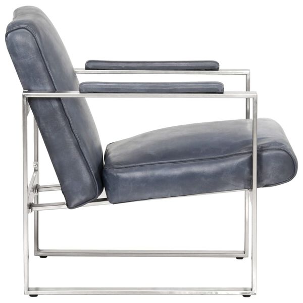 vidaXL Chaise cabriolet Gris 60x73x77 cm Cuir v&eacute;ritable