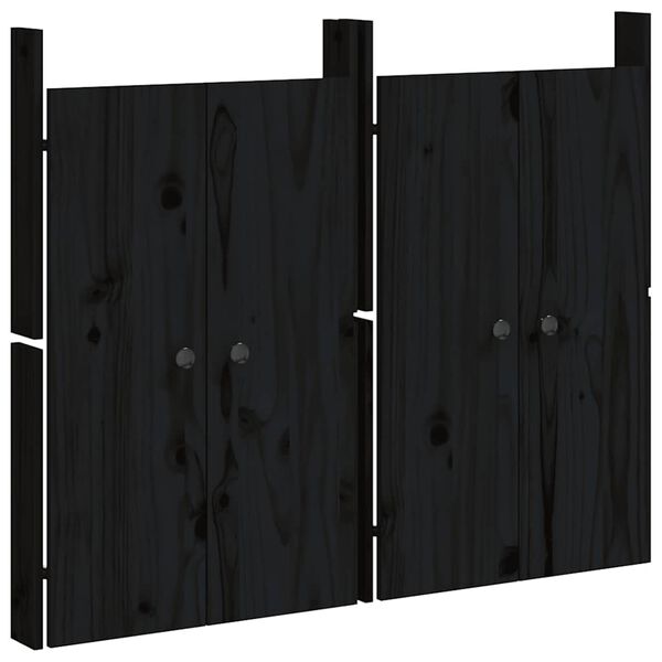 vidaXL Portes de cuisine d'ext&eacute;rieur MEPPEL 2 pcs noir bois de pin massif