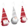 vidaXL Lot de gnomes assis 3 pc Rouge et Gris 10 x 18 cm Polyester