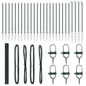vidaXL Cl&ocirc;ture en fil soud&eacute; avec pointes 50 x 1,5 m Vert Maille