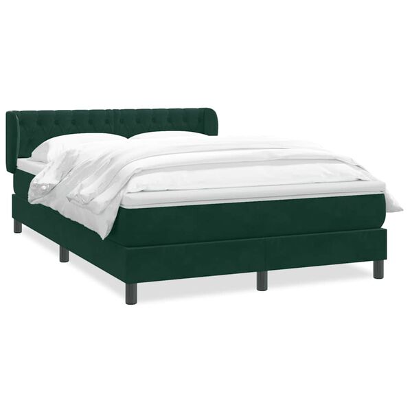 vidaXL Sommier &agrave; lattes de lit et matelas vert fonc&eacute; 160x220cm velours