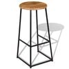vidaXL Tabourets de bar lot de 2 bois de teck massif