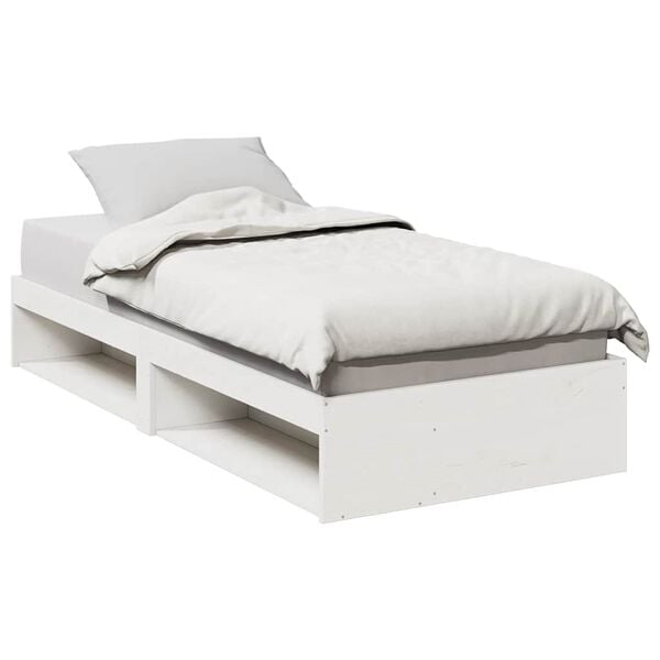 vidaXL Lit de jour sans matelas blanc 100x200 cm bois de pin massif