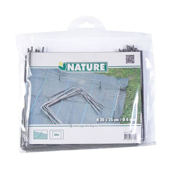 Nature Chevilles de fixation de bâche 20 pcs 25 x 20 cm Métal