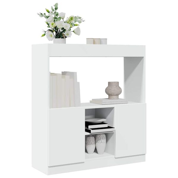vidaXL Buffet haut blanc 92x33x100 cm bois d'ing&eacute;nierie