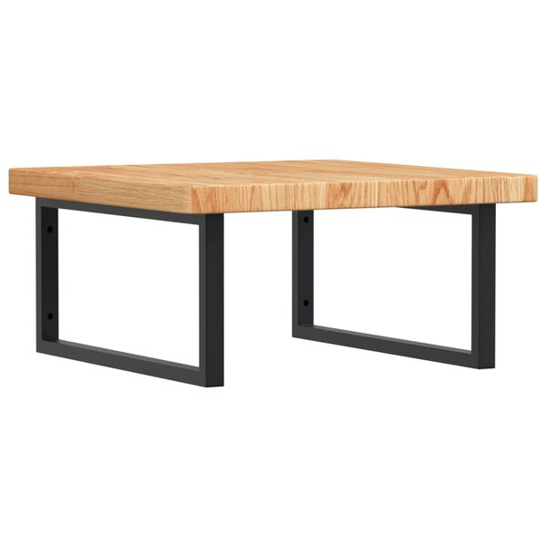 vidaXL &Eacute;tag&egrave;re de vasque murale acier et bois de ch&ecirc;ne massif