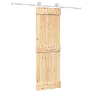vidaXL Porte coulissante 70 x 210 cm Bois de pin massif (non trait&eacute;)