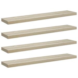 vidaXL &Eacute;tag&egrave;res murales flottantes 4 pcs ch&ecirc;ne 120x23,5x3,8 cm MDF