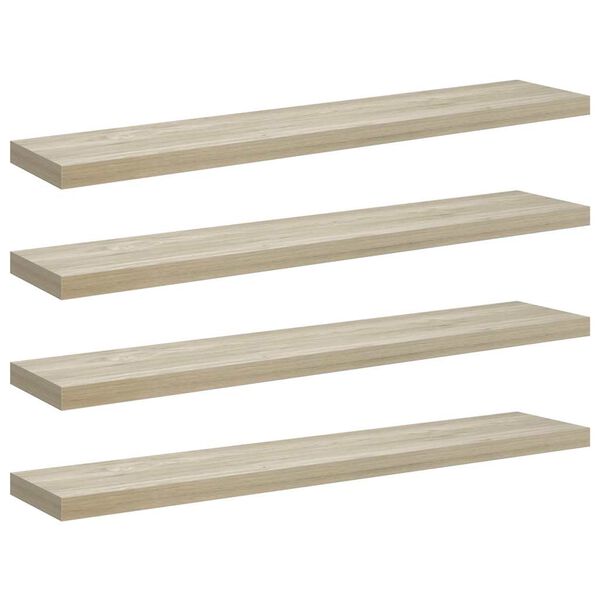 vidaXL &Eacute;tag&egrave;res murales flottantes 4 pcs ch&ecirc;ne 120x23,5x3,8 cm MDF