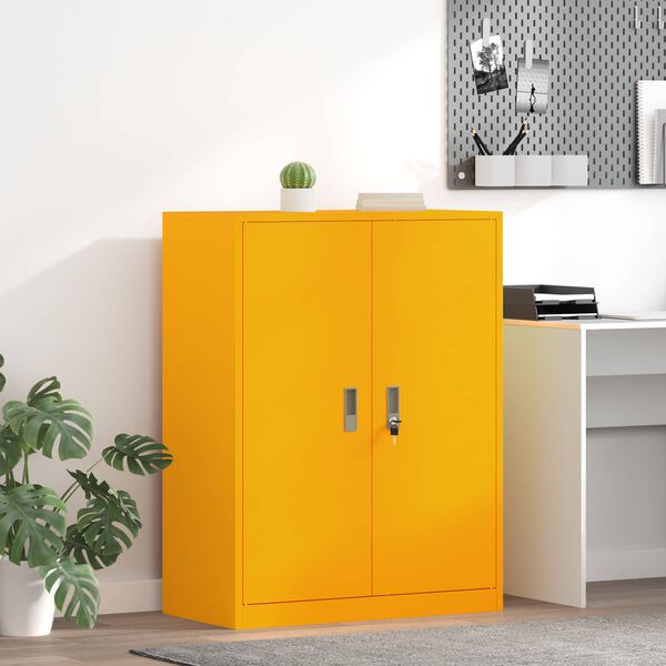 vidaXL Armoire de rangement Jaune moutarde 80 x 40 x 105 cm Acier