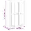 vidaXL Garde-robe 3 portes Blanc 118x50x171,5cm Pin Assortiment Panama