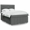vidaXL Sommier &agrave; lattes de lit avec matelas Gris fonc&eacute; 140x190cm Tissu