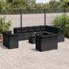 vidaXL Salon de jardin avec coussins 13 pcs noir r&eacute;sine tress&eacute;e